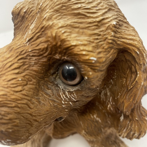 Cocker Spaniel Dog Figurine Statue Collectible Brown Tan Sitting Puppy Decor - Picture 6 of 8